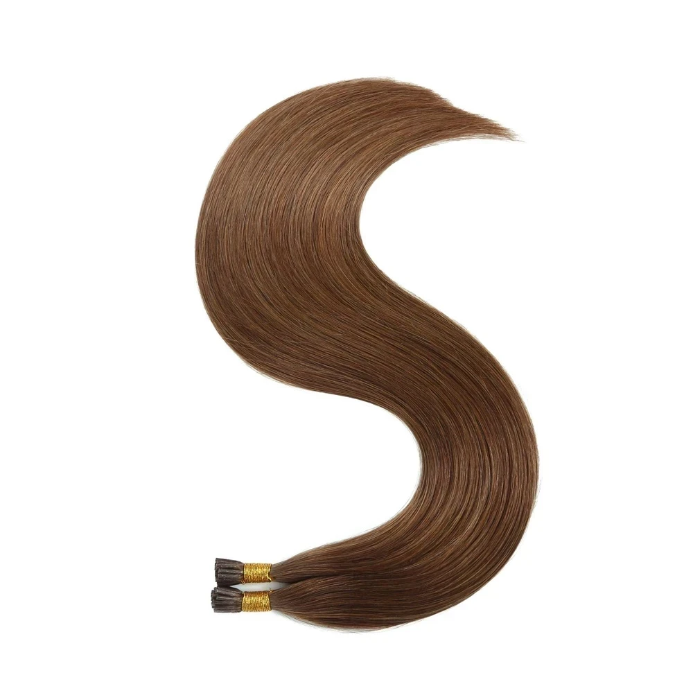 Human Hair I-Tip Hair Extensions #6 White Hair Keratin Tip Bonded